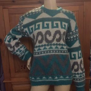 Together! Vintage 1980s Ski Sweater Wool Blend